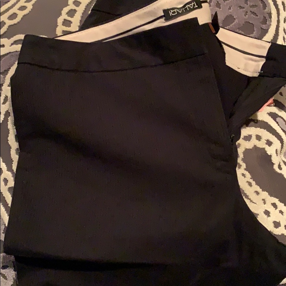 Tahari wide leg black lightweight pants